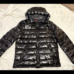 NWT - Michael Kors Black Metallic Puffer Jacket Size L